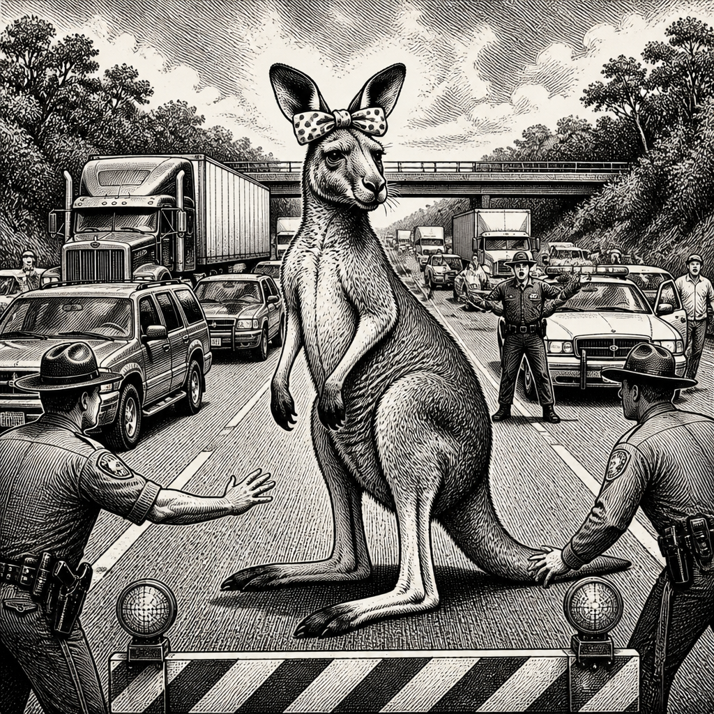 Kangaroo named Sheila on the loose shuts down Alabama interstate