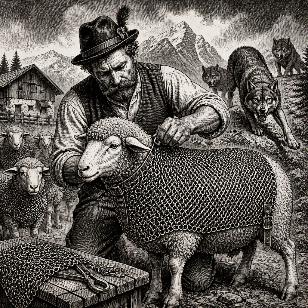 Austrian Farmer Crafts Chain Mail for Sheep to Fend Off Wolves