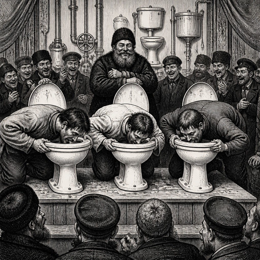 Russian Plumbing Company Hosts Toilet Drinking Competition