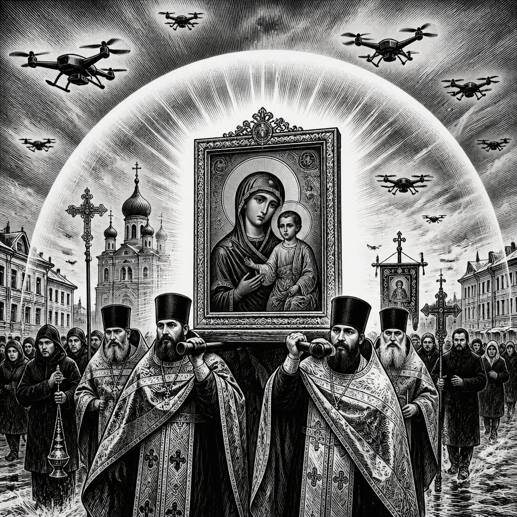 Russian Orthodox Church Unleashes Holy Icon; Drone Threat Undeterred by 'Divine No-Fly Zone'
