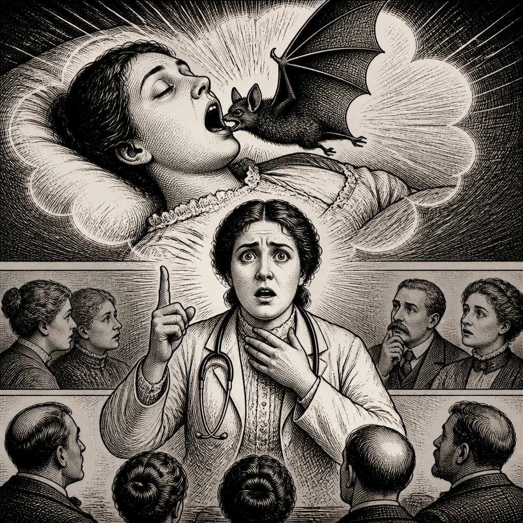 Bat tries to 'burrow' into doctor's mouth while she sleeps