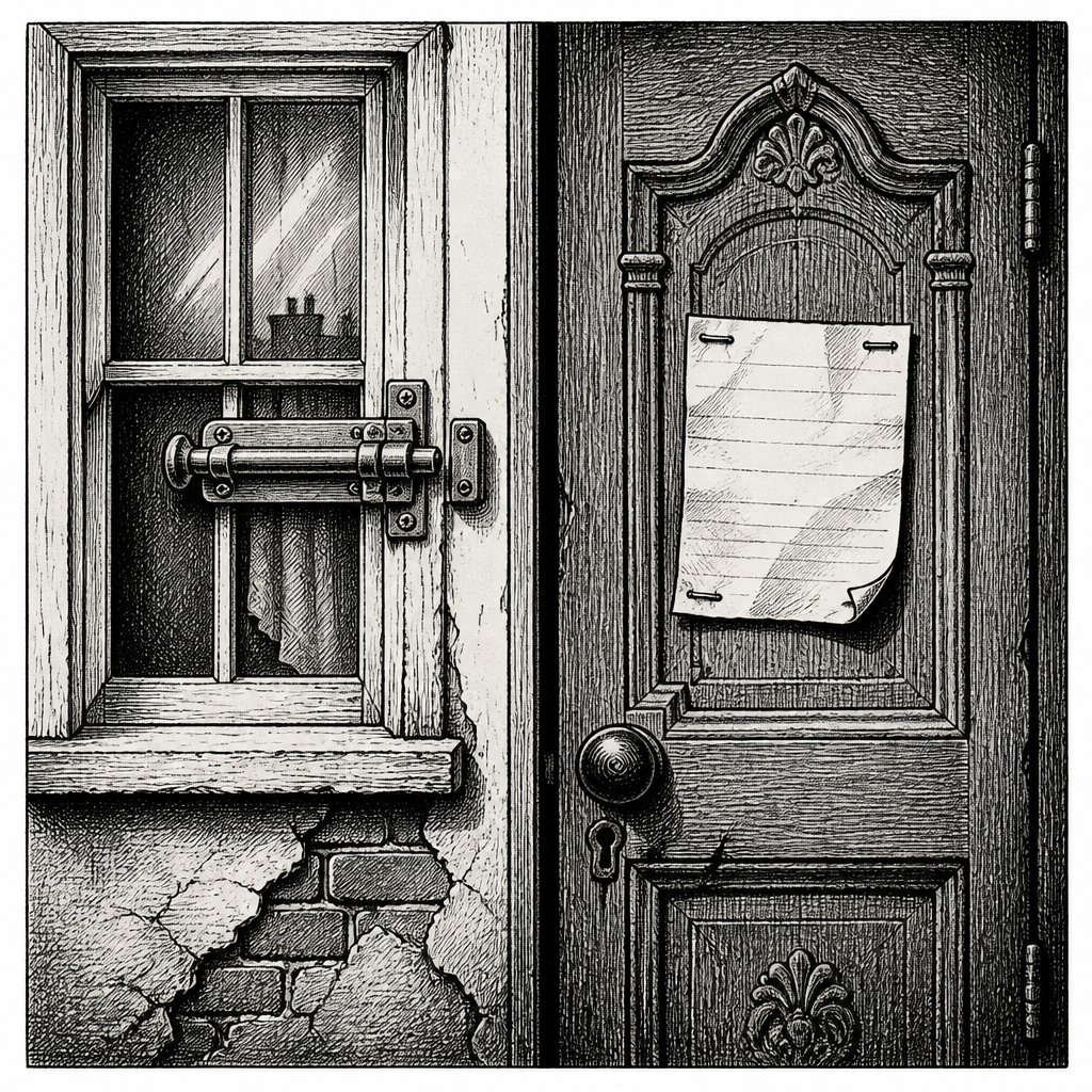 Landlord Specials: Bolt Locks on Windows & Stapled Notes on Antique Doors