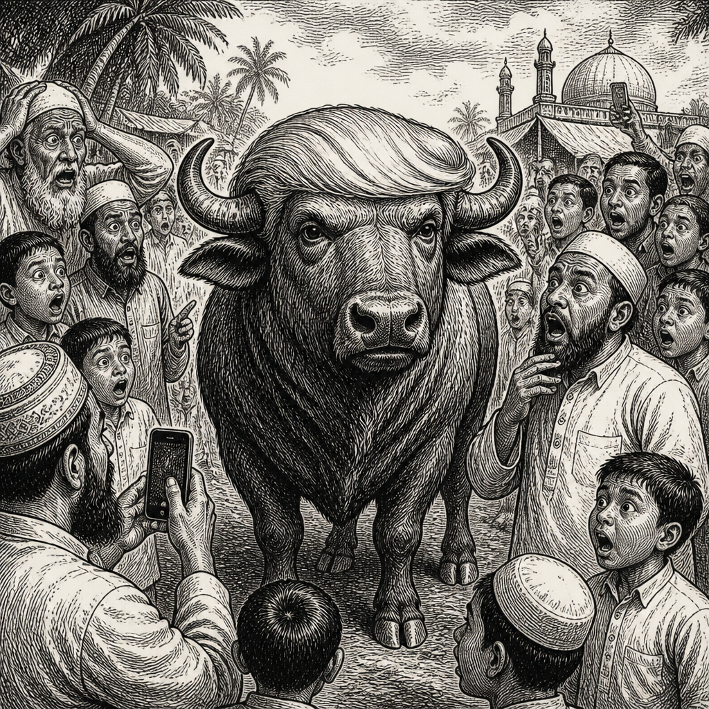 Nation Astounded as Buffalo Possessing Uncanny Resemblance to Former President Trump Proves… Is Just a Buffalo