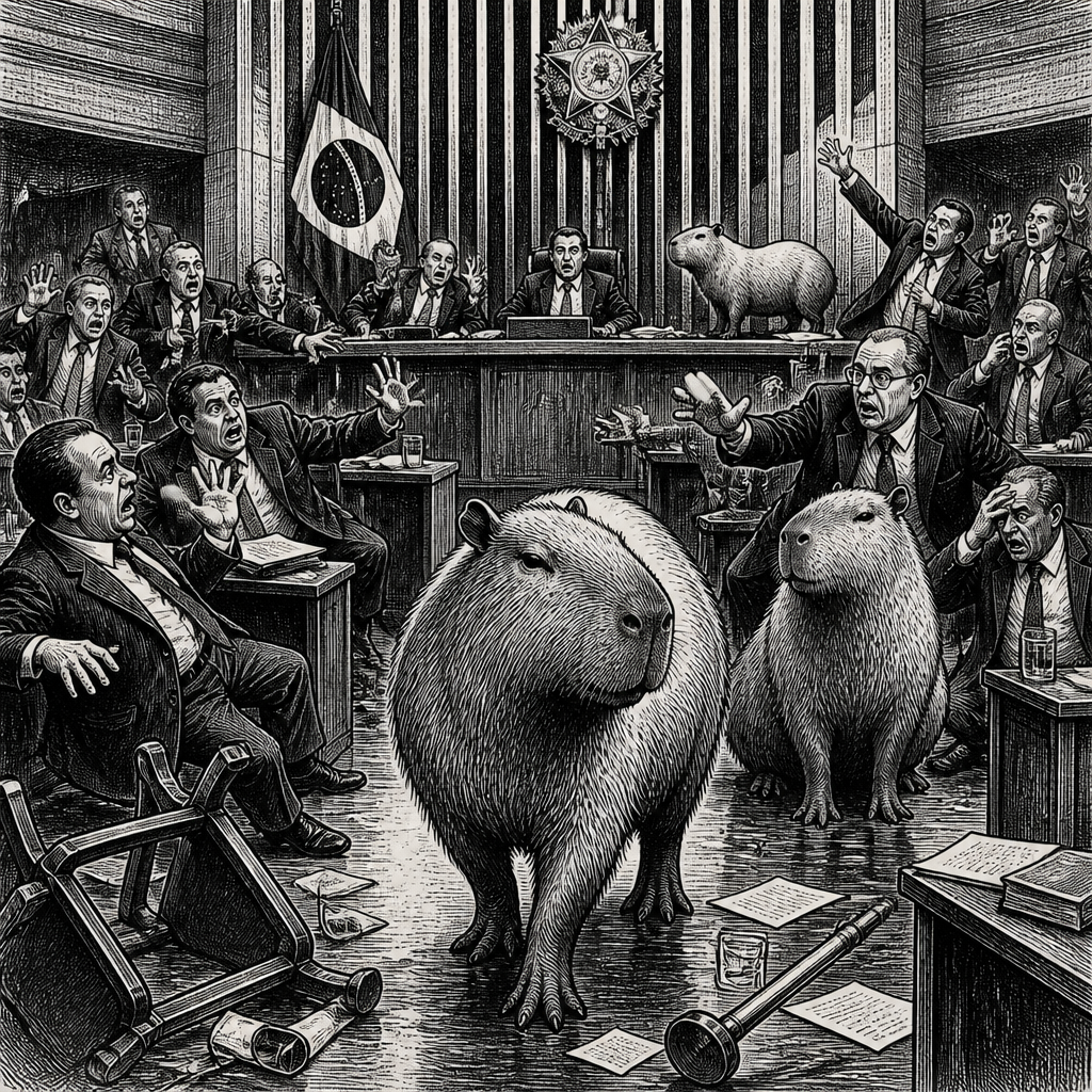 Capybaras Keep Their Chill While Crashing Brazilian Legislature