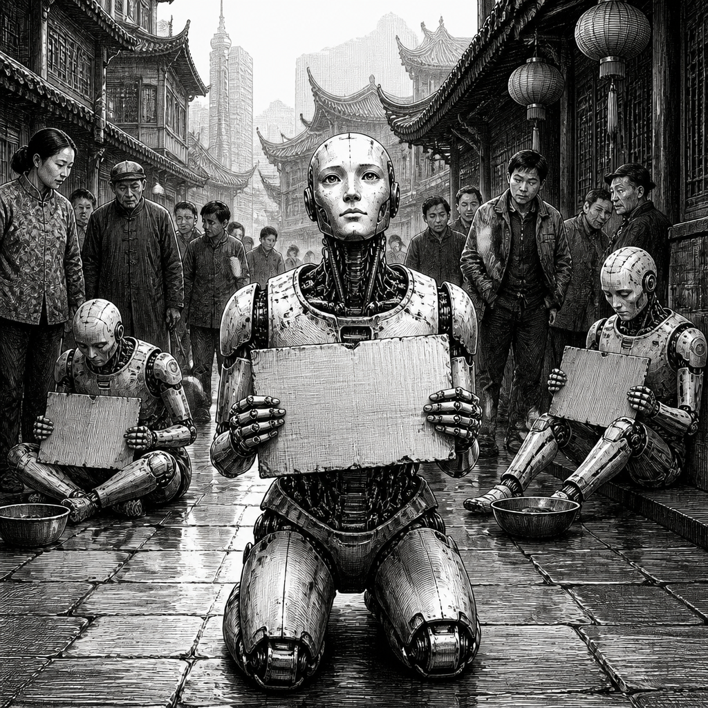 Robot Beggars Hit Chinese Streets: Asking for Electricity Bill Money