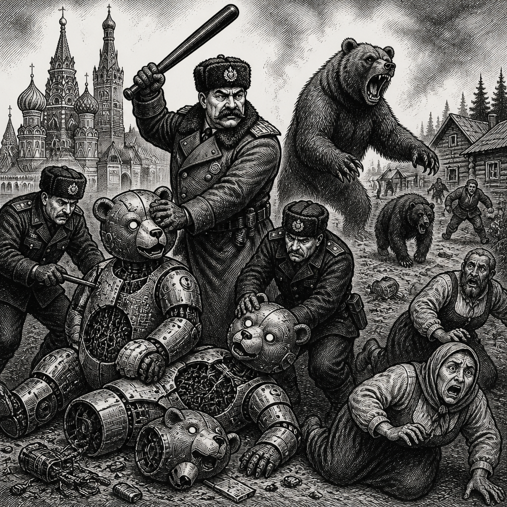 Russia fights back against its AI bears as real ones spread terror