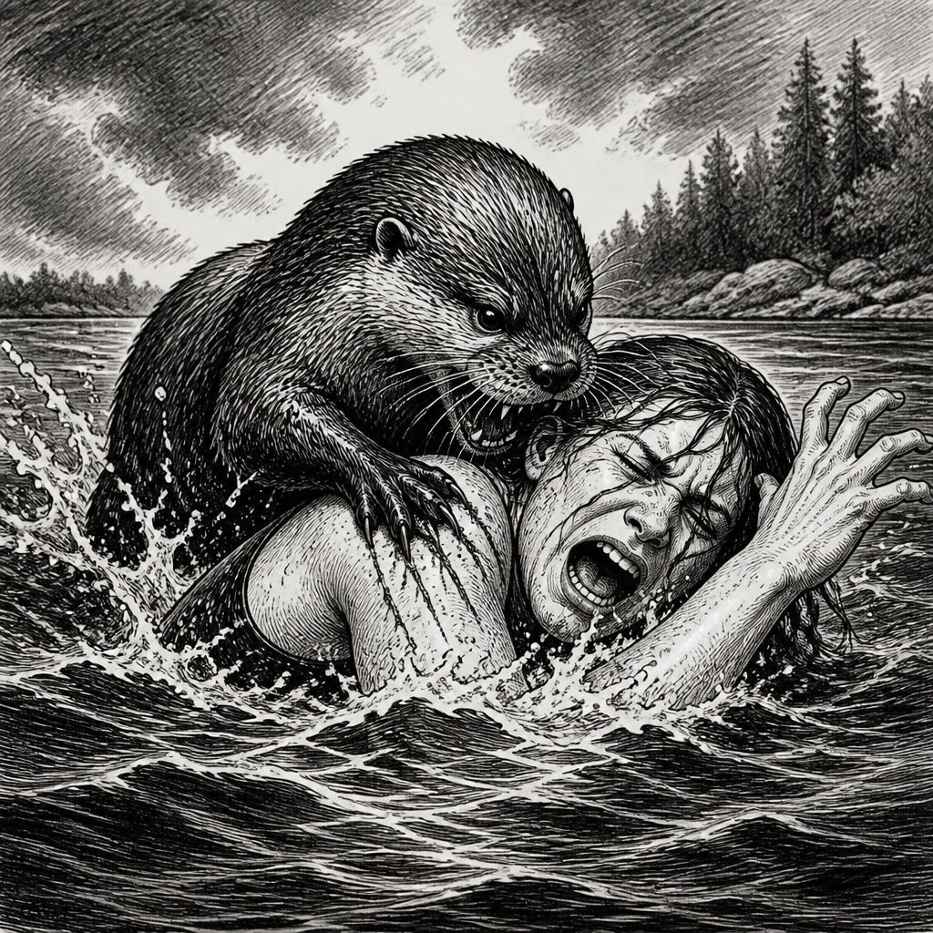 Ruthless River Otter Unleashes Vicious Attack on Swimmer