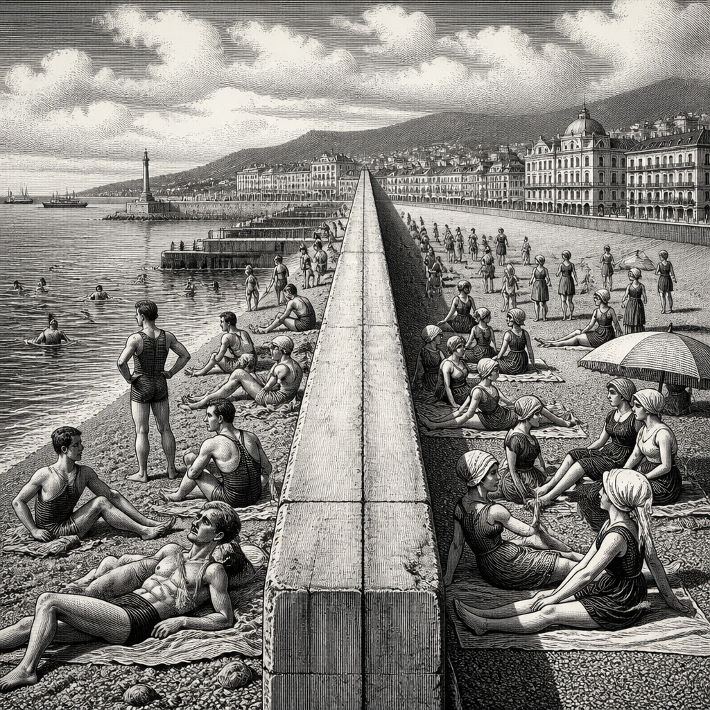 Europe's Last Gender-Segregated Beach Split by Concrete Wall