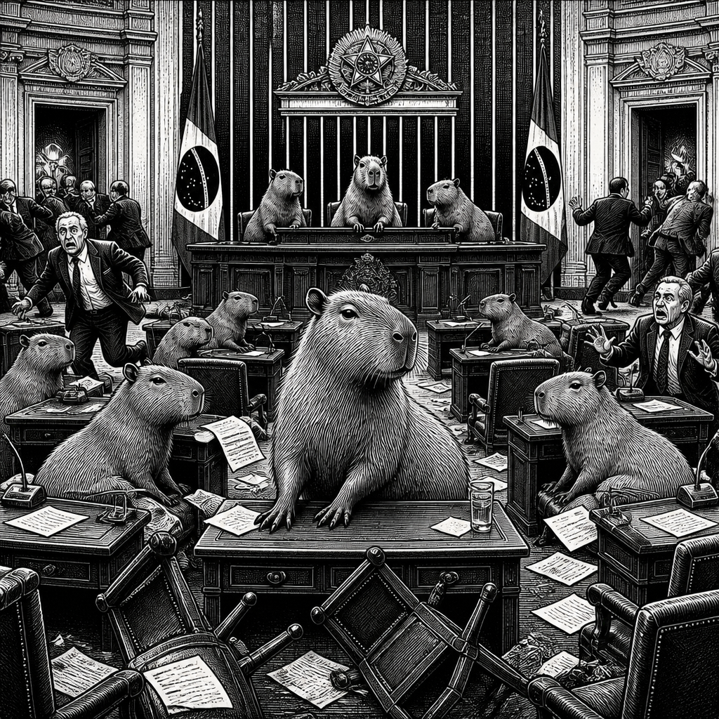 Legislature Adjourns as Capybaras Hold Calm Protest in Brazilian Parliament